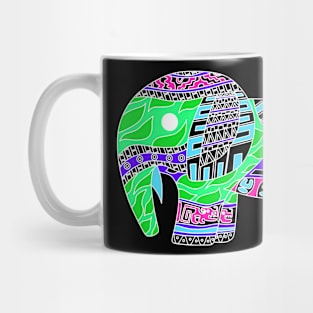 elephant in fancy pattern totonac cloths ecopop art Mug